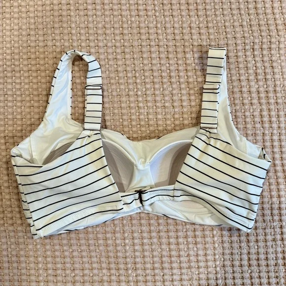 Calia Striped Cream and Black Swim Top - Picture 2 of 7